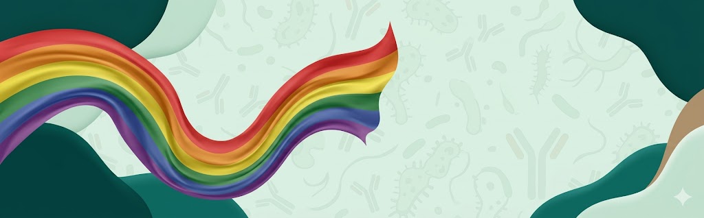 Ilustração representando saúde e diversidade da população LGBTQIA+